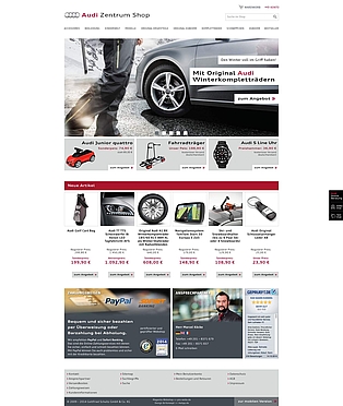 Startseite Magento Webshop von Audi Startseite