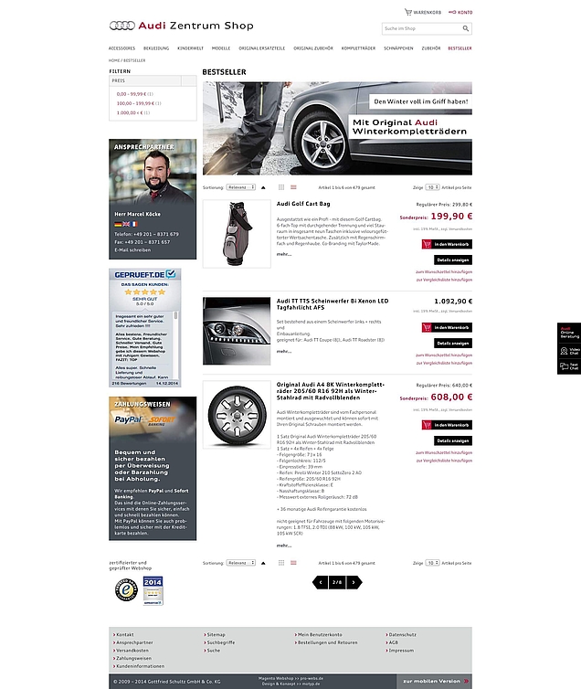 Audi-Zentrum-Shop-Listenansicht